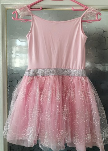 Pembe Kız Çocuk Straplez Fırfırlı Elbise, Abiye