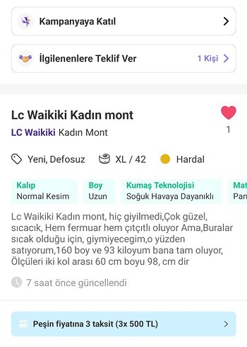 Lc Waikiki Kadın mont - Görsel 10