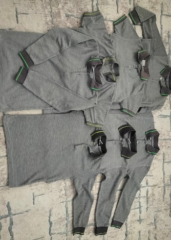 8 Yaş Beden gri Renk Gri Erkek Çocuk Uzun Kollu Polo Tişört