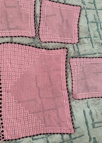 Püsküllü Dantel Detaylı yün peçete - Görsel 4