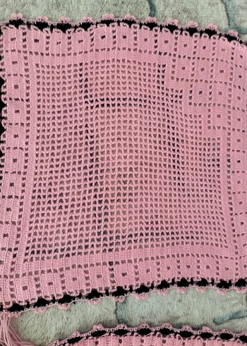 Püsküllü Dantel Detaylı yün peçete - Görsel 6