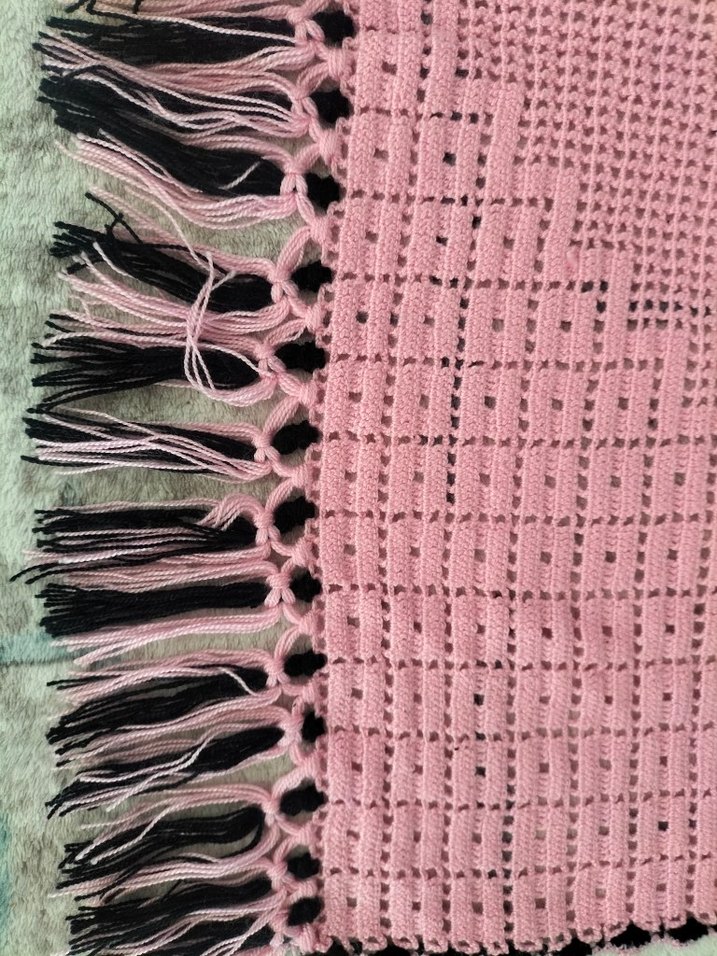 Püsküllü Dantel Detaylı yün peçete - Görsel 3