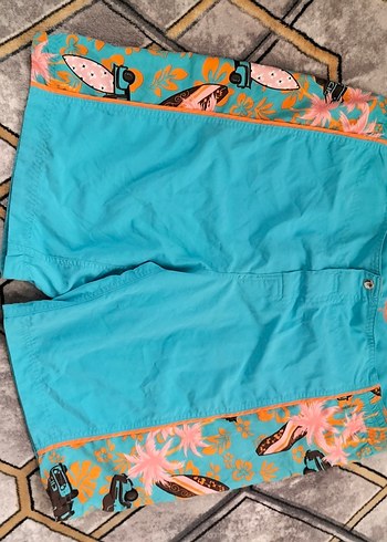 Turkuaz Renkli, Fermuarlı Erkek Yüzme Şortu - Görsel 8