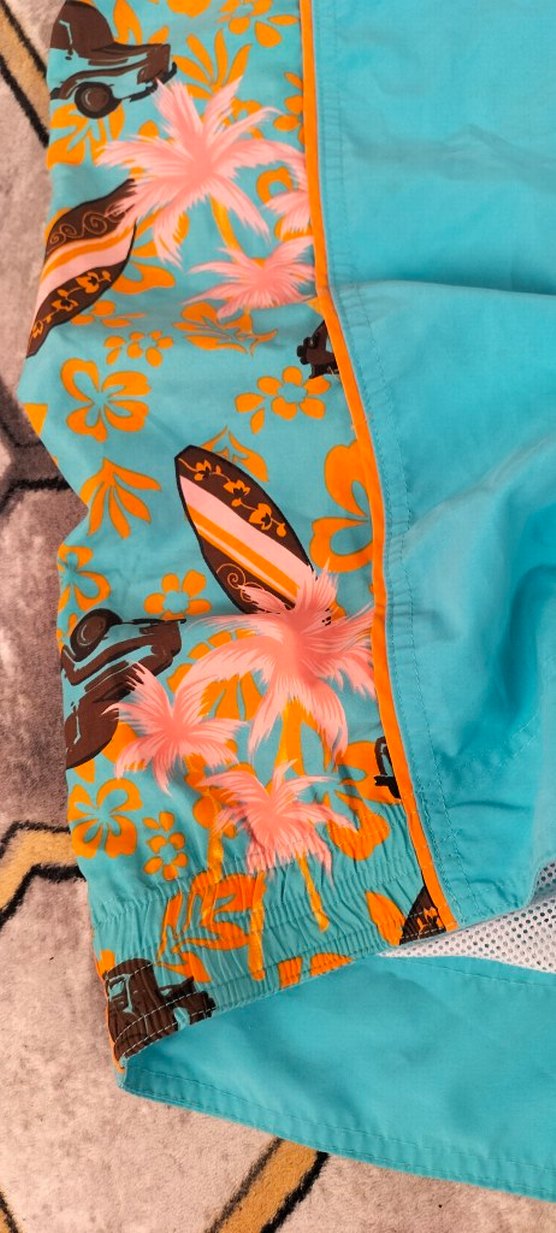 Turkuaz Renkli, Fermuarlı Erkek Yüzme Şortu - Görsel 5