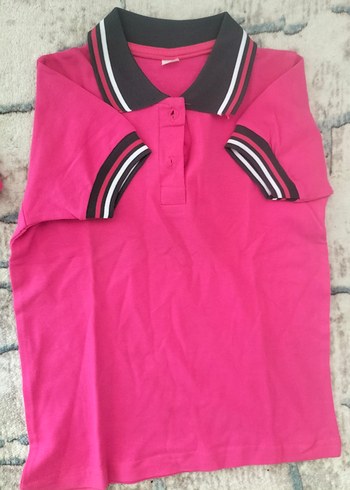 Pembe gri yaka Okul tişörtu - Görsel 7