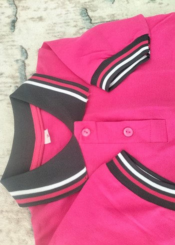 Pembe gri yaka Okul tişörtu - Görsel 4