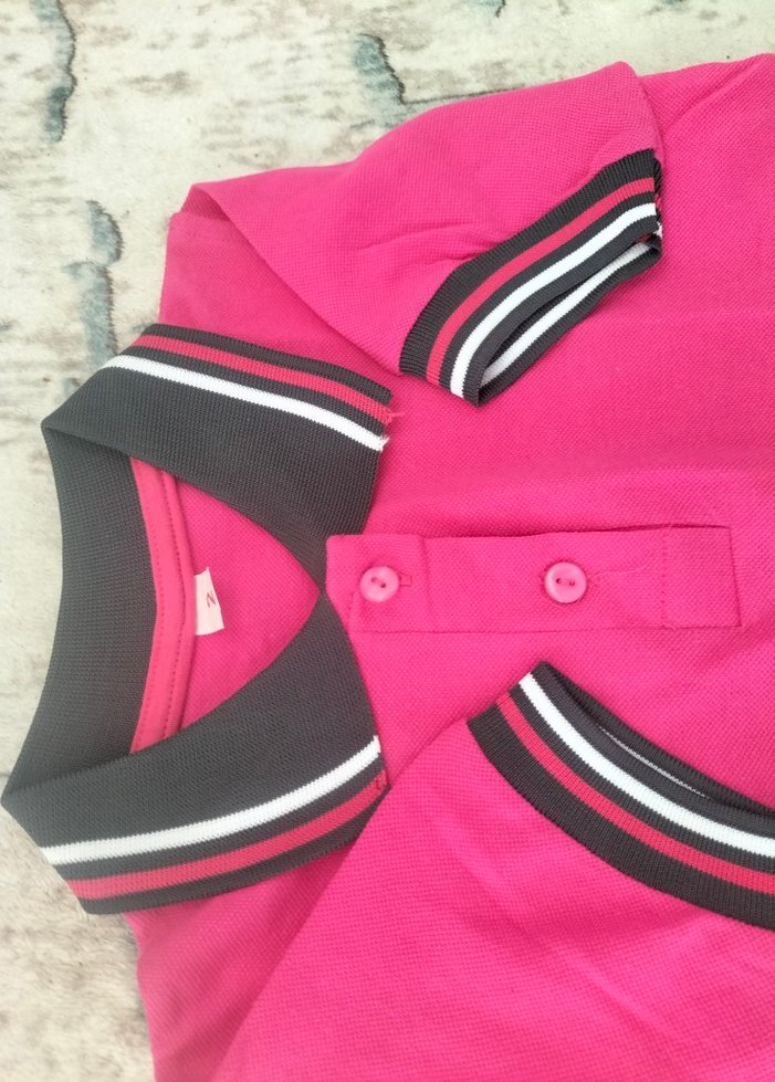 Pembe gri yaka Okul tişörtu - Görsel 4