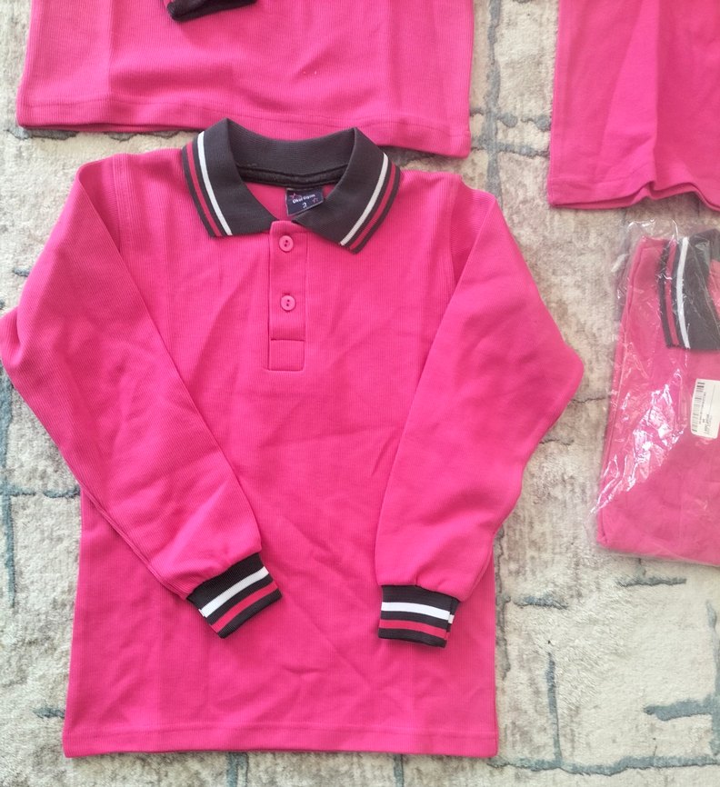 Pembe gri yaka Okul tişörtu - Görsel 2