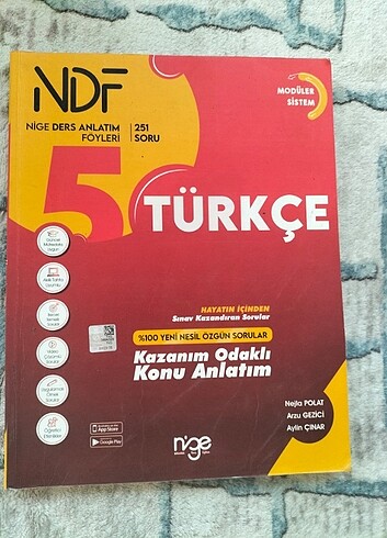 NDF Türkçe Kazanım Odaklı Konu Anlatim ve Türkçe Soru B