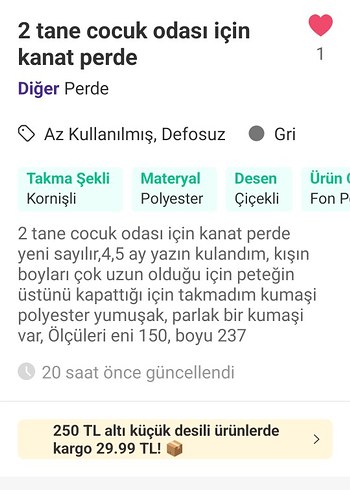 Çocuk odası 2 tane fon perde - Görsel 8