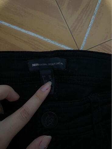 s Beden Mango y2k kadife düşük bel pantolon