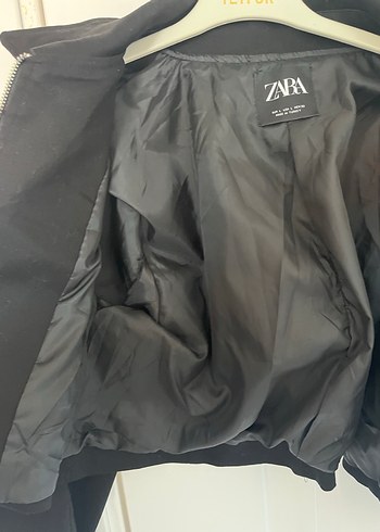 Zara Zara Siyah Fermuarlı Midi Ceket