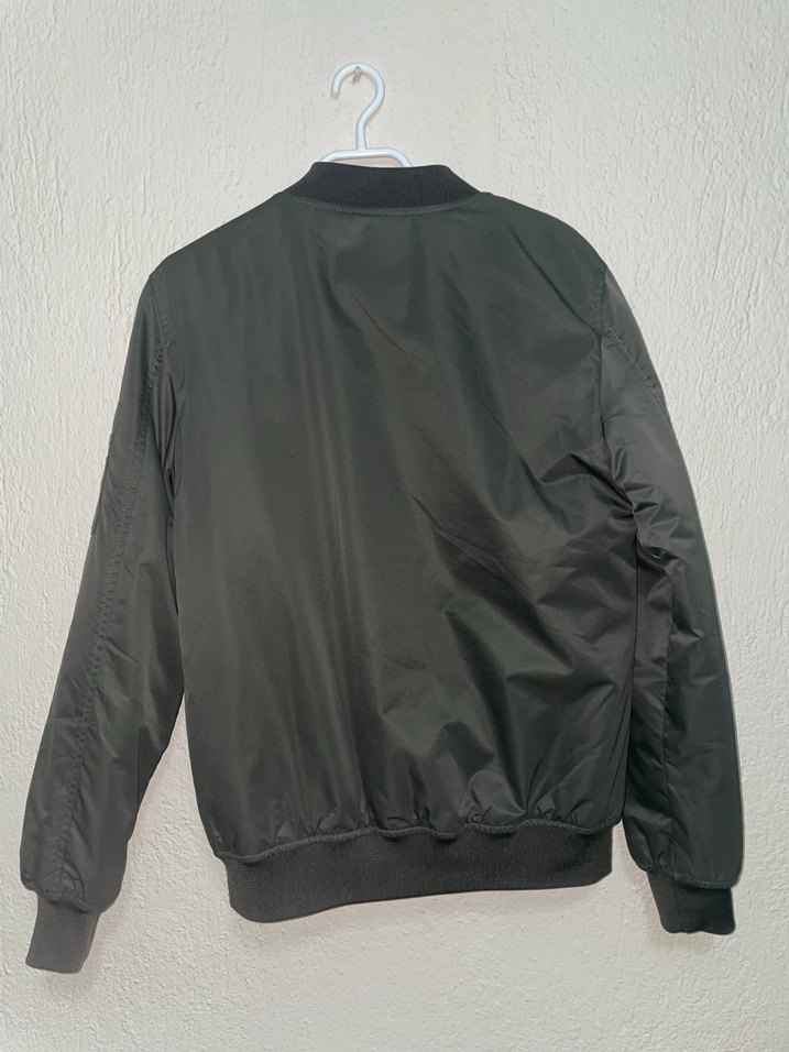 Yeşil Fermuarlı ERKEK Bomber Ceket DEFACTO - Görsel 4