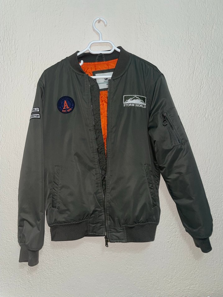 Yeşil Fermuarlı ERKEK Bomber Ceket DEFACTO - Görsel 2