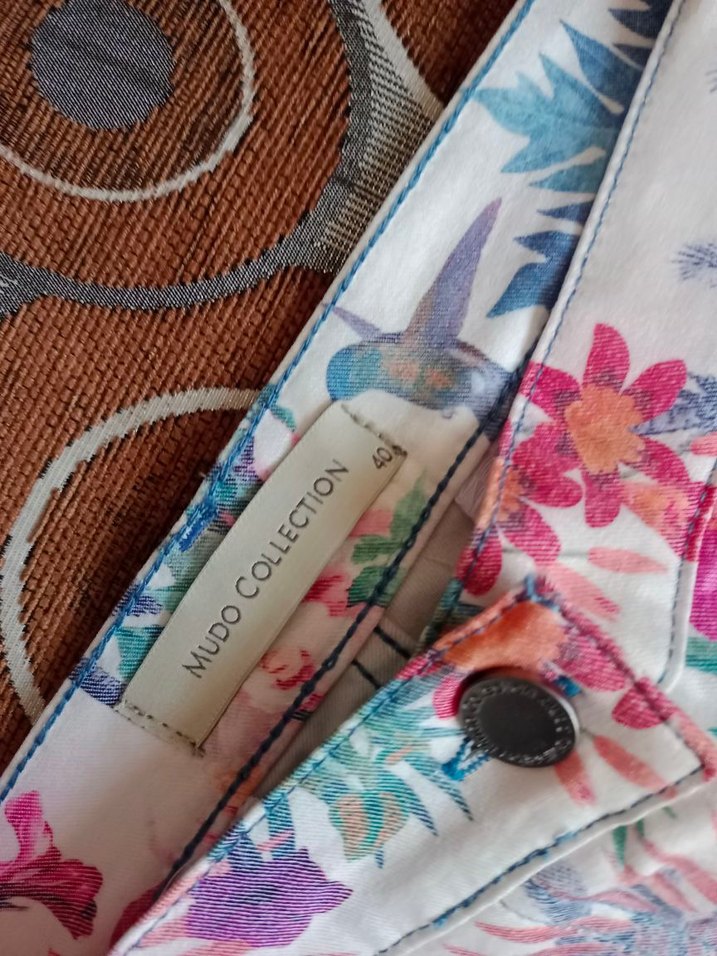 Pastel Renkli Bağlama Desenli Kadın Kumaş Pantolon - Görsel 3