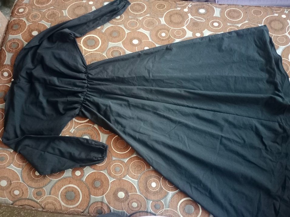 Siyah Bohem Salaş Uzun Elbise - Görsel 2