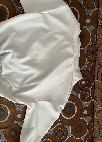 V yaka beyaz kadın sweatshirt - Görsel 3