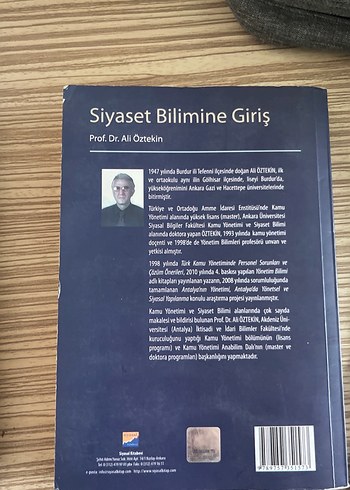Siyaset Bilimine Giriş - Prof. Dr. Ali Öztekin - Görsel 2