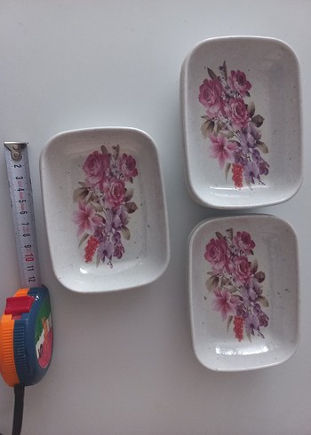 Beden beyaz Renk Beyaz Çiçek Desenli 6'lı Küçük Tabak Seti