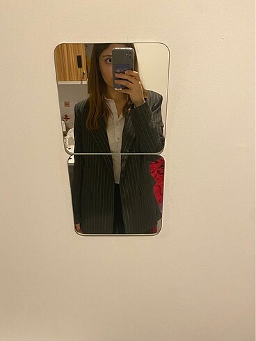 Trendyol & Milla Gri Çizgili Blazer Ceket