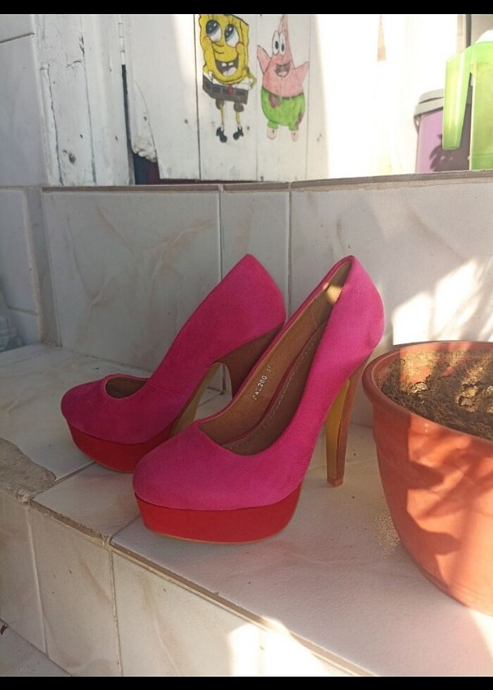 Fuşya Modern Topuklu Ayakkabı - Görsel 2