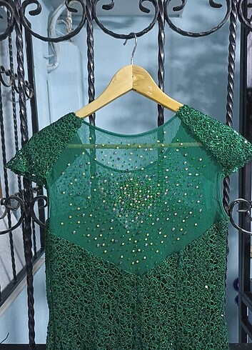 Zümrüt Gece Elbisesi - Görsel 3