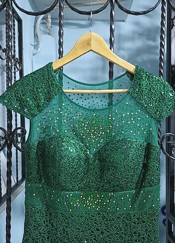 Zümrüt Gece Elbisesi - Görsel 4