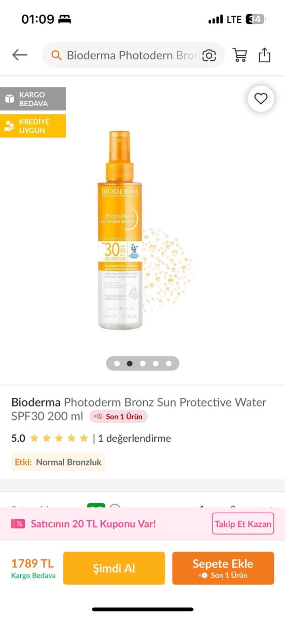 Bioderma Photoderm Bronz SPF30 Güneş Koruyucu Su 200 ml - Görsel 2