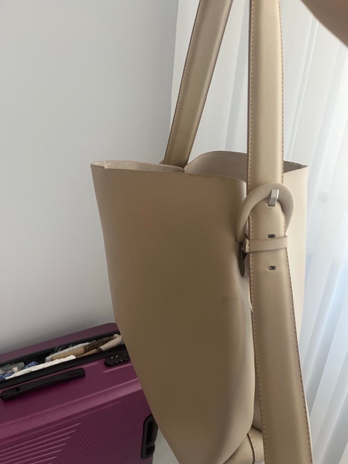 Bej Deri Minimalist Kadın Çanta - Görsel 2