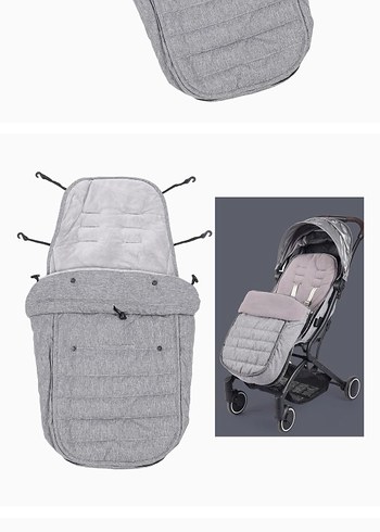 Gri Bebek arabası tulumu / manşonu - Görsel 2