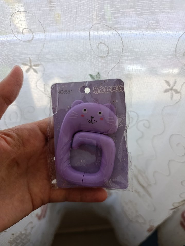 Mor Kedi Figürlü Askı Kancası - Görsel 3