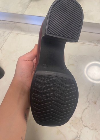 Kadın Koyu Kırmızı Platform Topuklu Loafer - Görsel 3