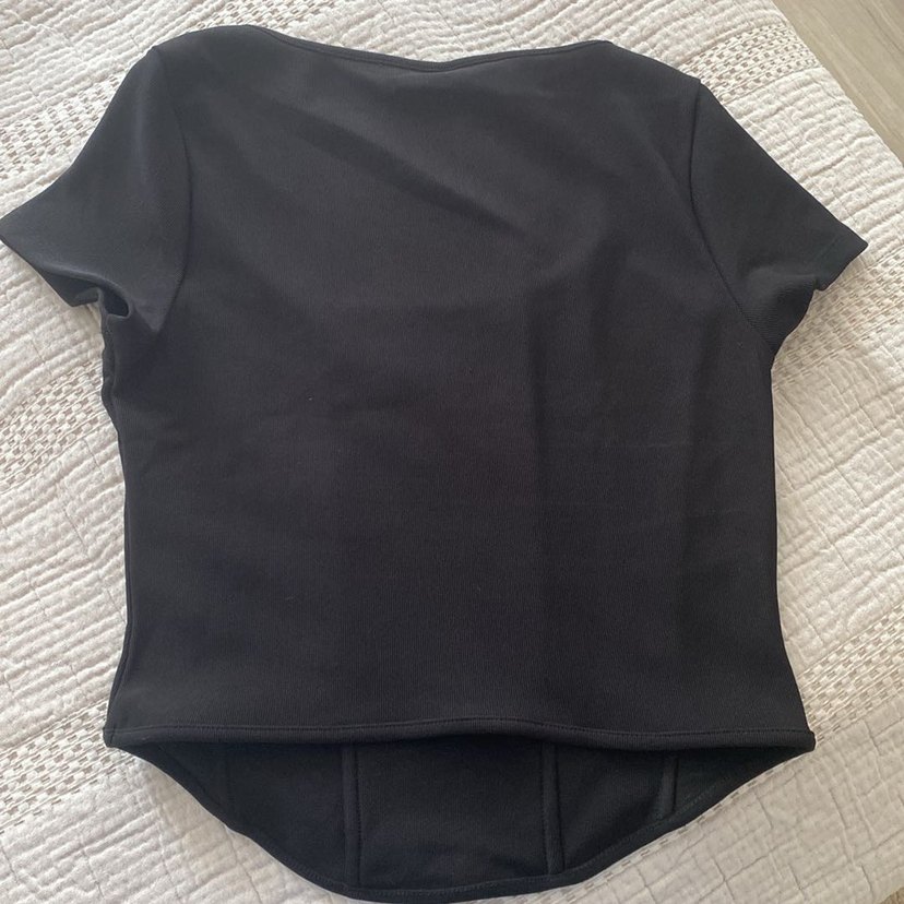 H&M Siyah Korse tarzında bluz - Görsel 2