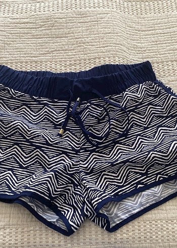 LCWAIKIKI Lacivert Zebra Desenli Mini Şort