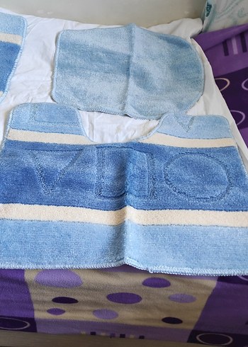 Beden Nakışlı Mavi Pastel krozet takımı
