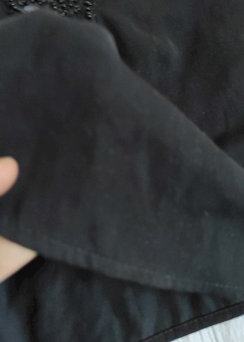 s Beden siyah Renk Dantel Detaylı Siyah V Yakalı Bustiyer