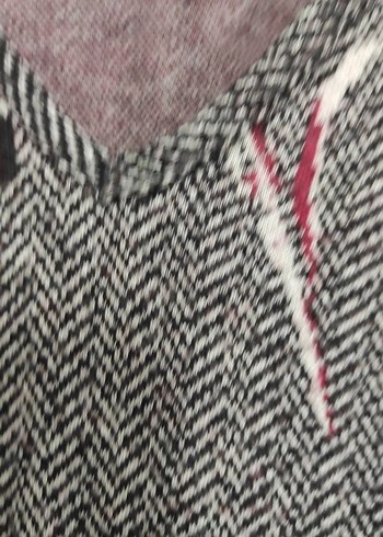 Bohem V Yaka Desenli Gri Uzun Elbise - Görsel 6