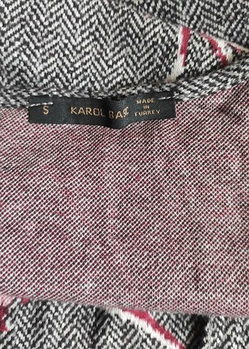 Bohem V Yaka Desenli Gri Uzun Elbise - Görsel 13