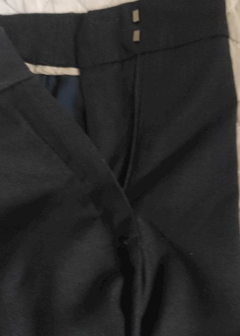 Kadın lacivert Kemerli Kumaş Pantolon - Görsel 6