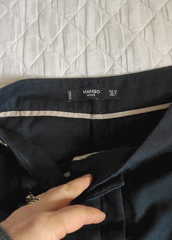 Kadın lacivert Kemerli Kumaş Pantolon - Görsel 14