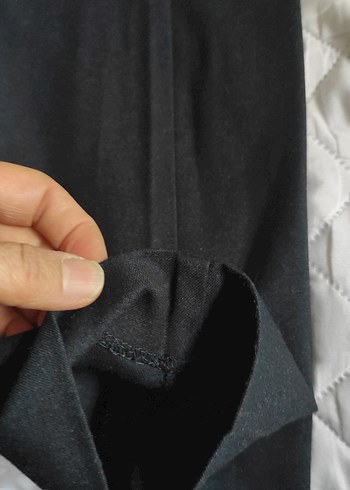 Kadın lacivert Kemerli Kumaş Pantolon - Görsel 2