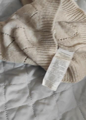 Nakışlı Bej Örgü Straplez Kadın Süveter - Görsel 8