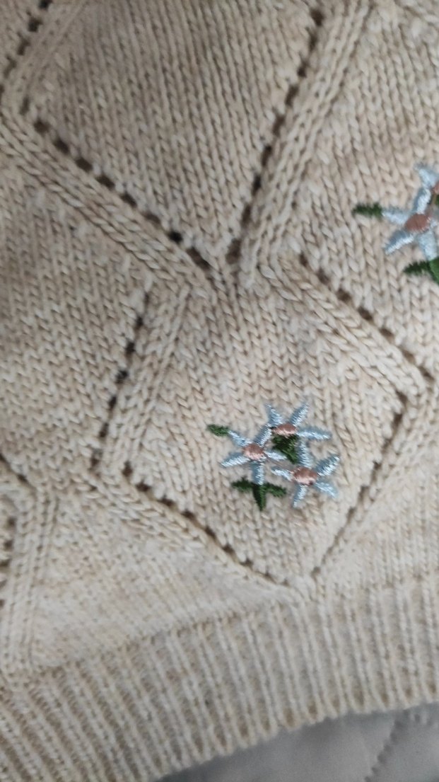 Nakışlı Bej Örgü Straplez Kadın Süveter - Görsel 2