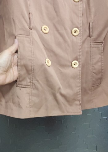 Kadın Bej Düğmeli Midi Trençkot - Görsel 3