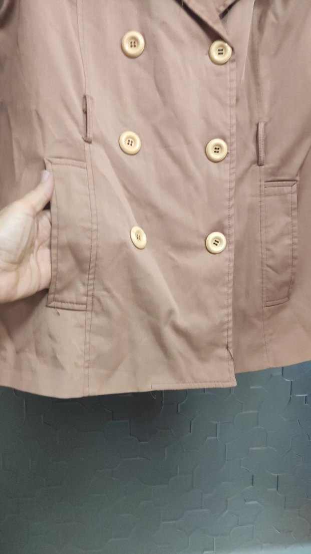 Kadın Bej Düğmeli Midi Trençkot - Görsel 3