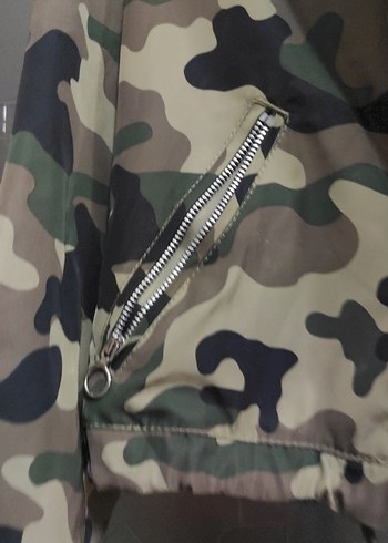 Kahverengi Kamuflaj Kemerli Kadın Ceket - Görsel 5