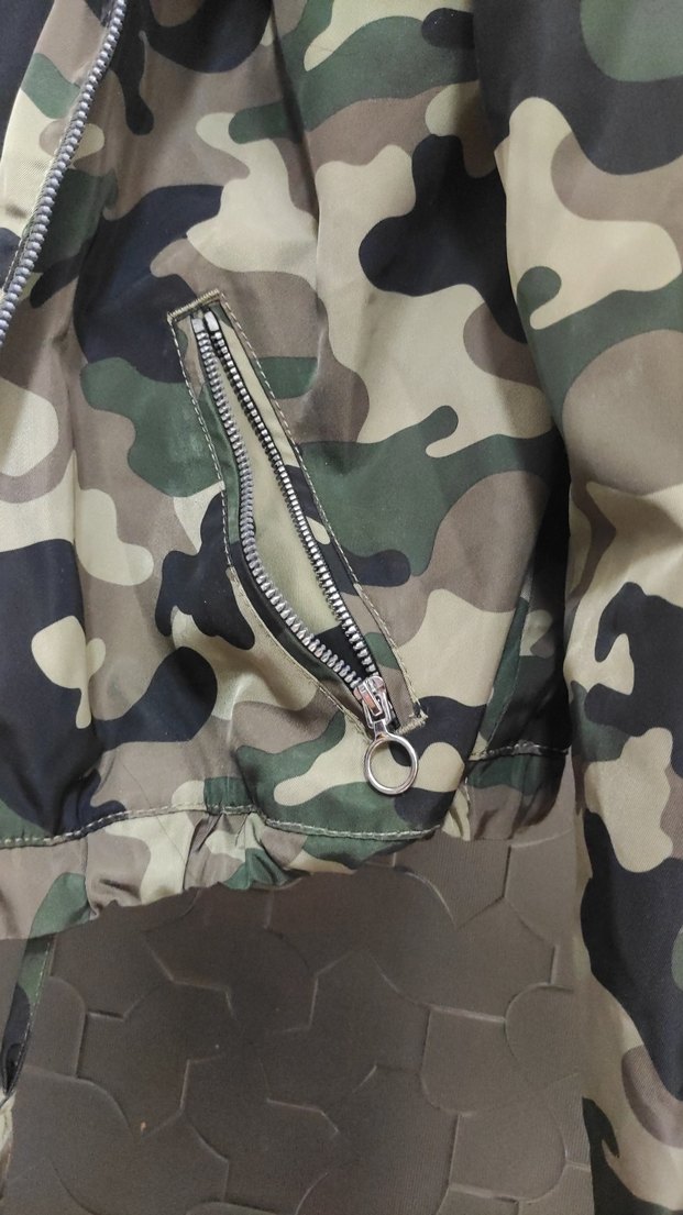 Kahverengi Kamuflaj Kemerli Kadın Ceket - Görsel 3