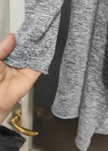 Gri Midi Kadın Hırka, Salaş ve Dökümlü - Görsel 4