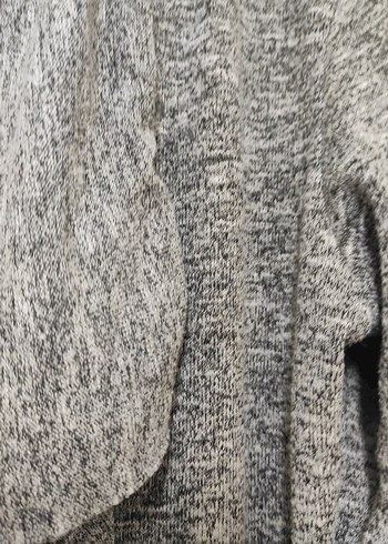 Gri Midi Kadın Hırka, Salaş ve Dökümlü - Görsel 6