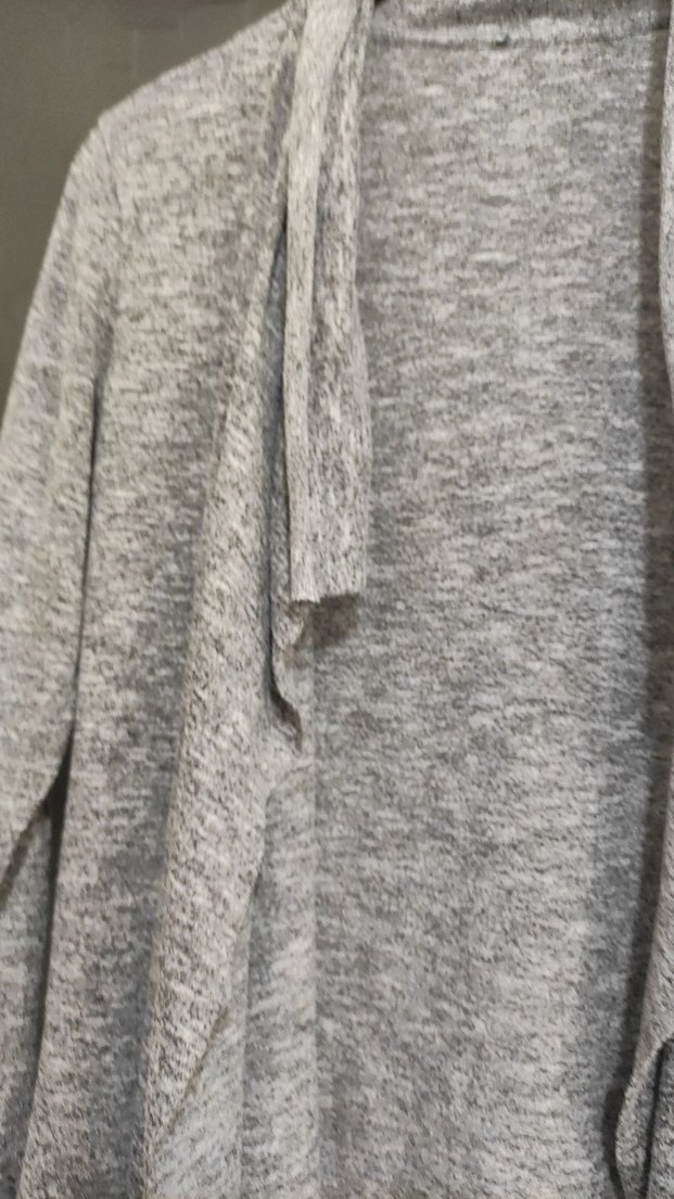 Gri Midi Kadın Hırka, Salaş ve Dökümlü - Görsel 5